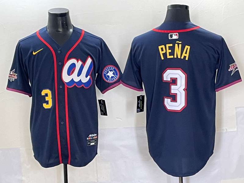 Men 2025 Houston Astros #3 Pena Drak Blue All star Nike MLB Jersey style 7->houston astros->MLB Jersey